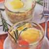Рестораны, кафе, бары: Яйца запеченные с цветной капустой и луком пореем